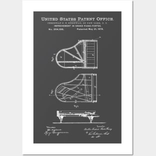 Steinway Piano Patent White Posters and Art